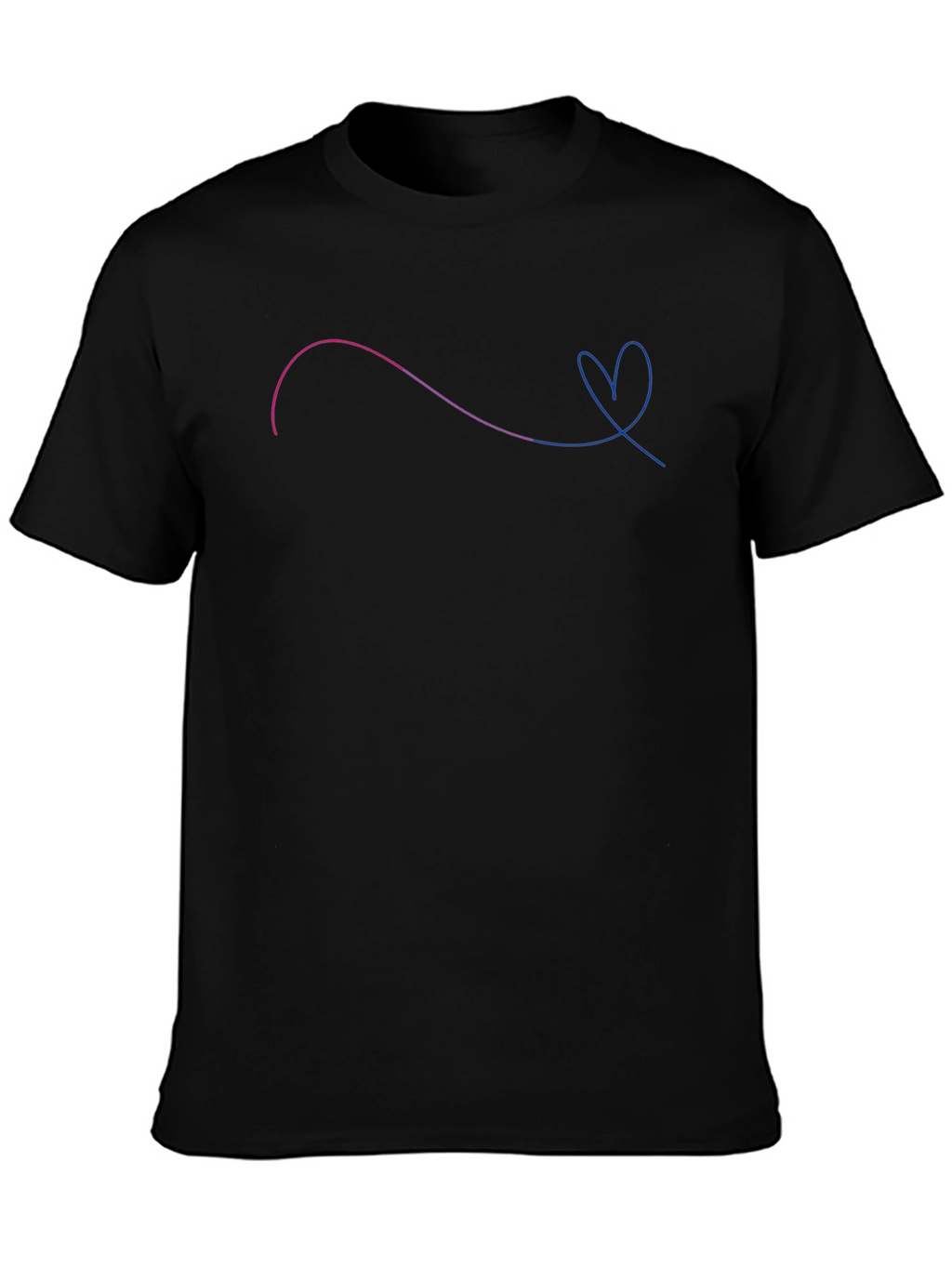 Heart Line Black T-Shirt