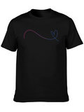 Heart Line Black T-Shirt