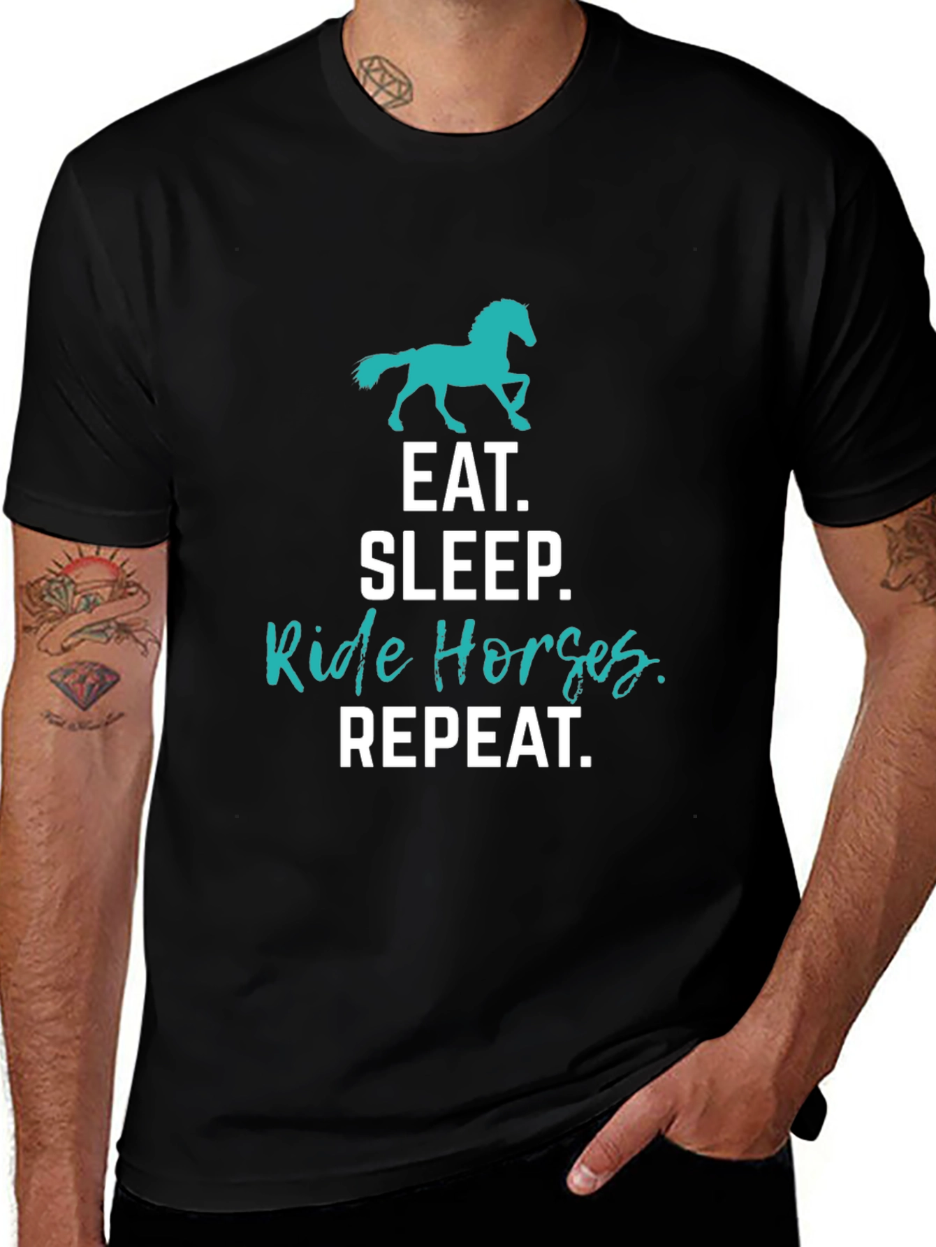 Eat Sleep Ride Horses Repeat T-Shirt