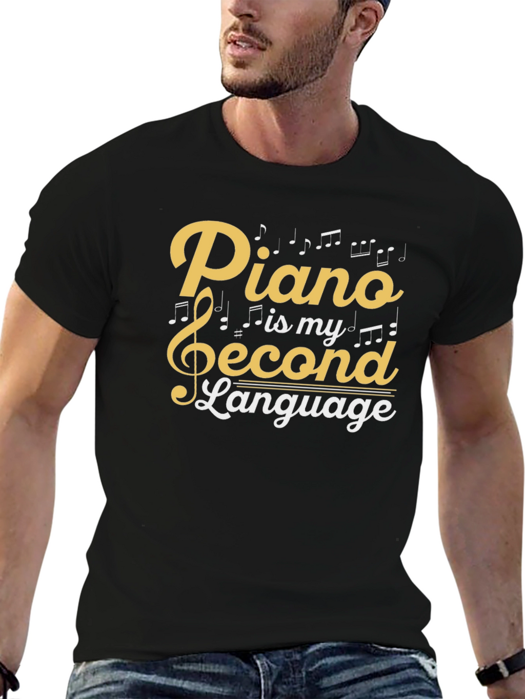 Piano is My Second Language Graphic Tee