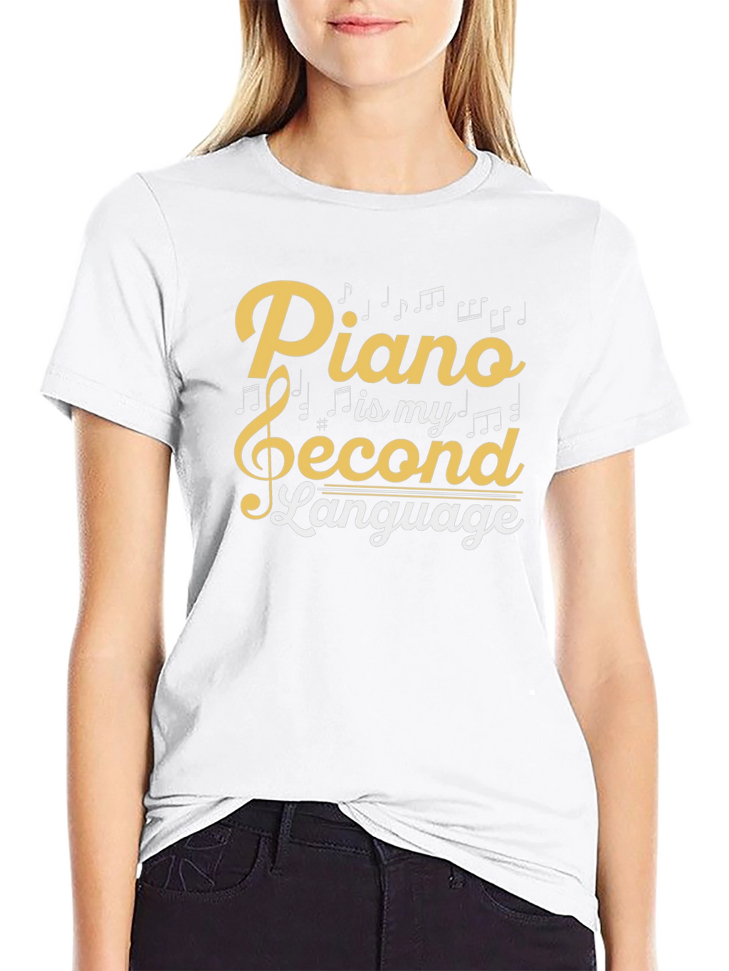 Piano is My Second Language Graphic Tee