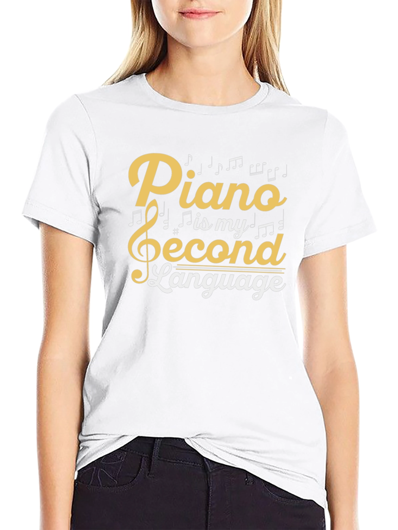 Piano is My Second Language Graphic Tee