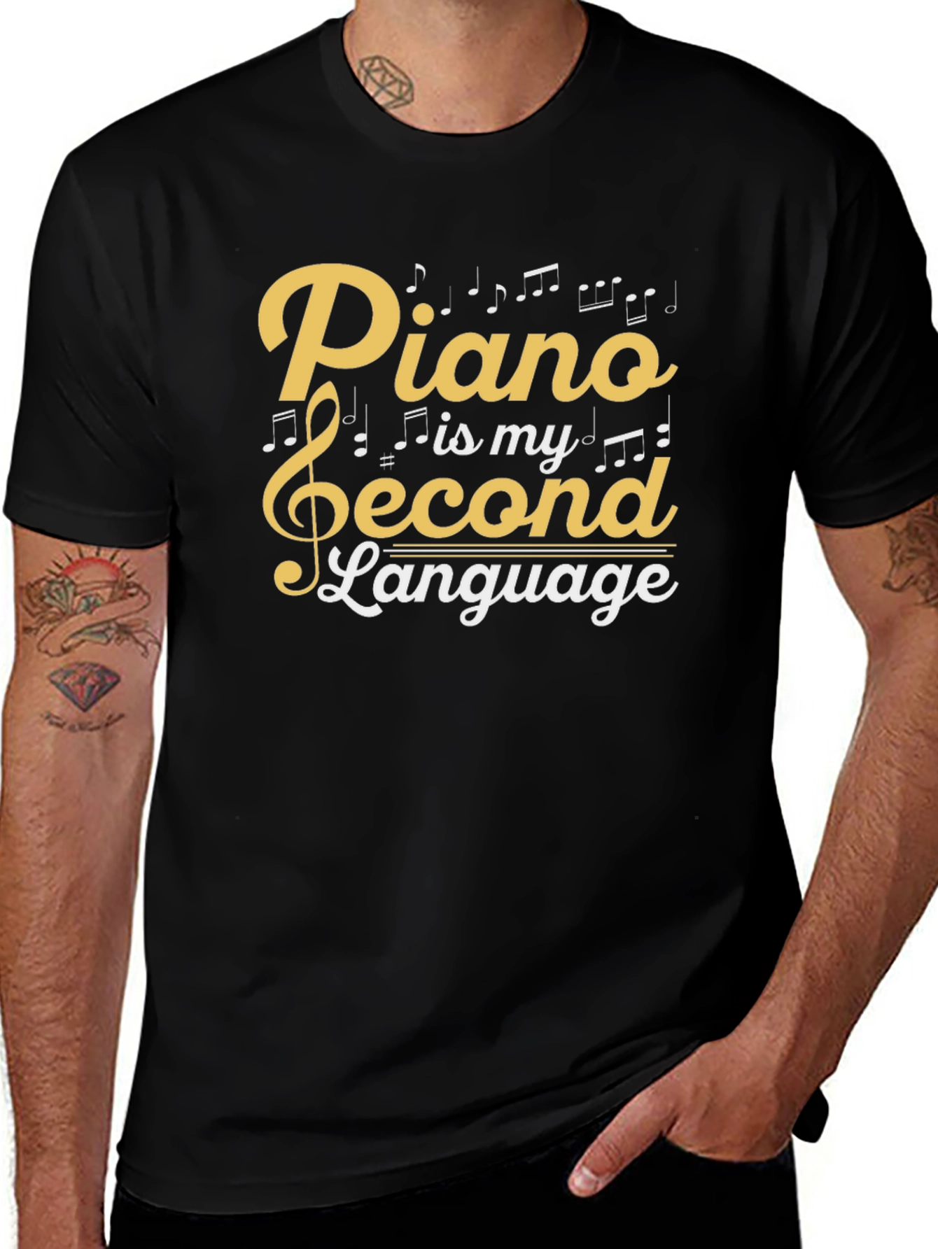 Piano is My Second Language Graphic Tee