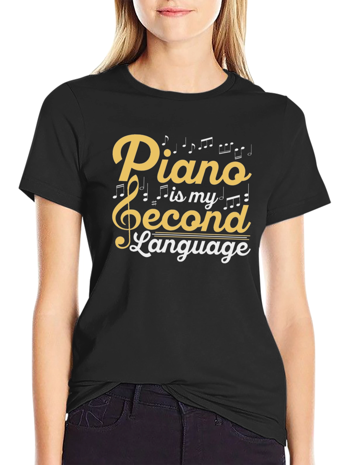 Piano is My Second Language Graphic Tee
