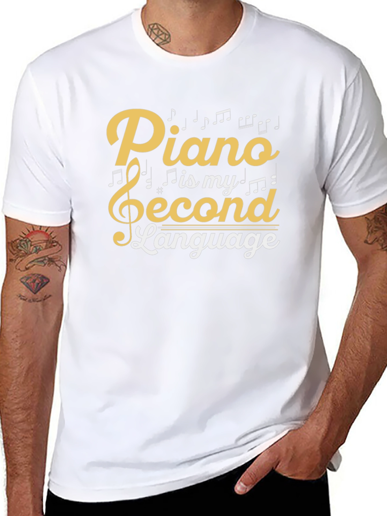 Piano is My Second Language Graphic Tee