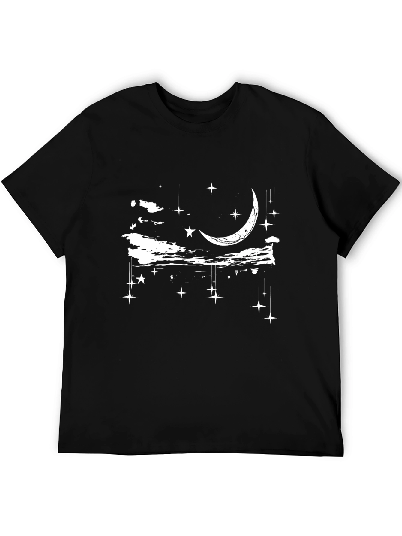 Celestial Moon & Stars Black T-Shirt
