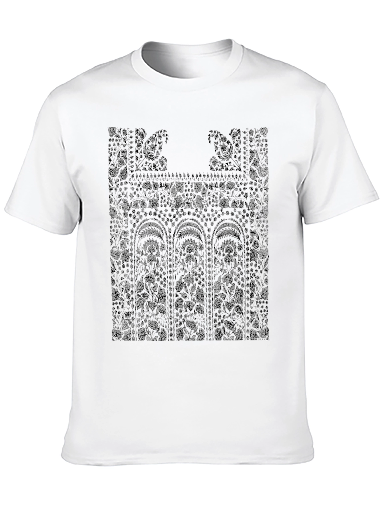 Floral Lace Print Black T-Shirt