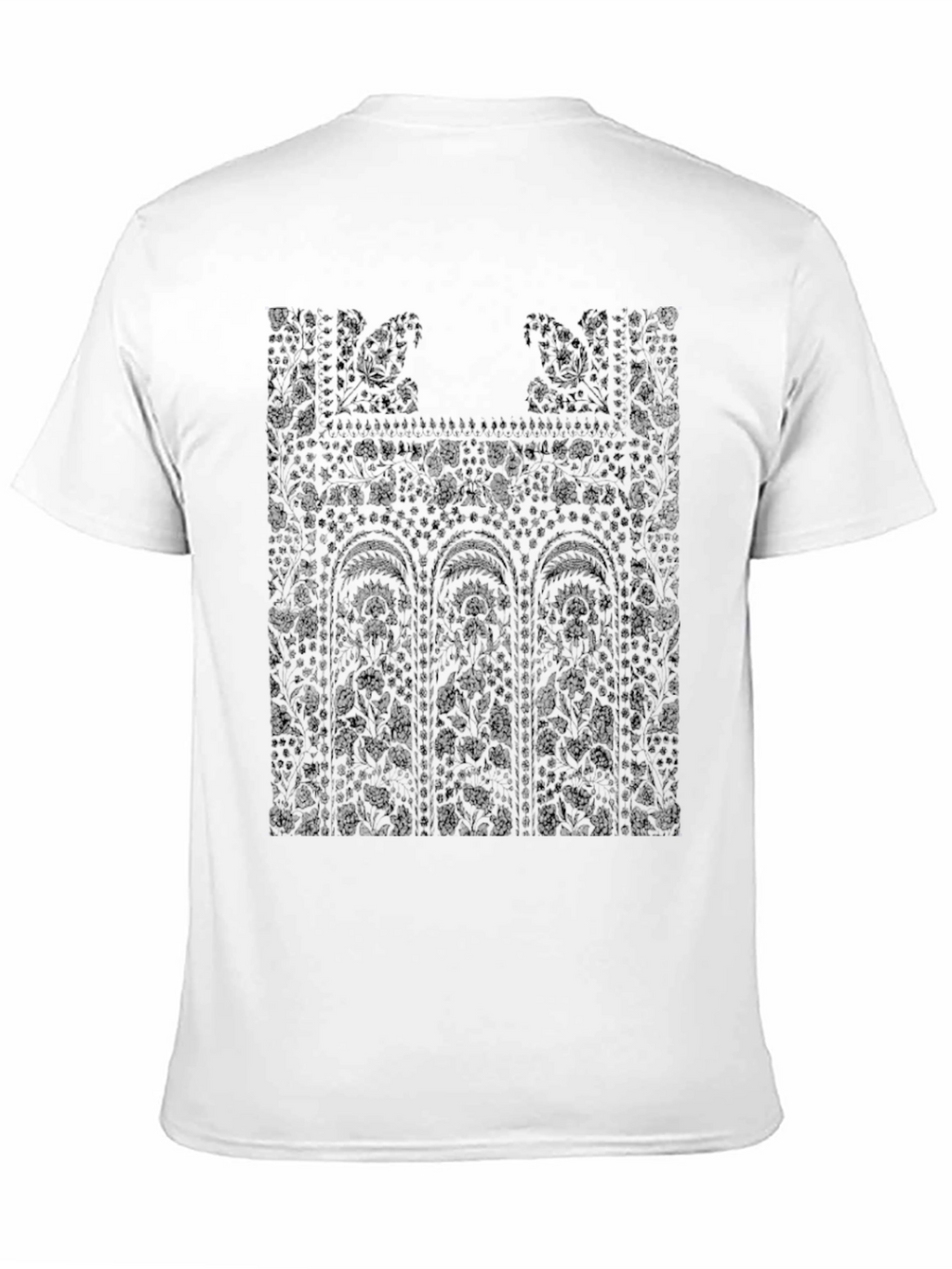 Floral Lace Print Black T-Shirt