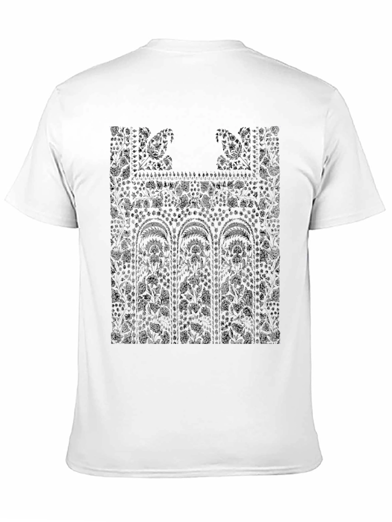 Floral Lace Print Black T-Shirt