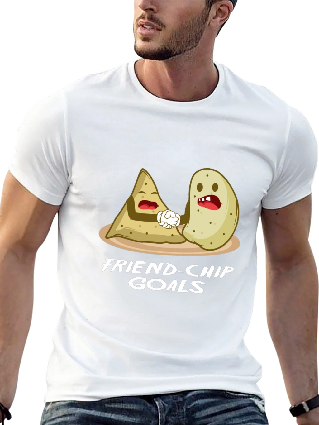 Friend-chip Goals Black Graphic Tee