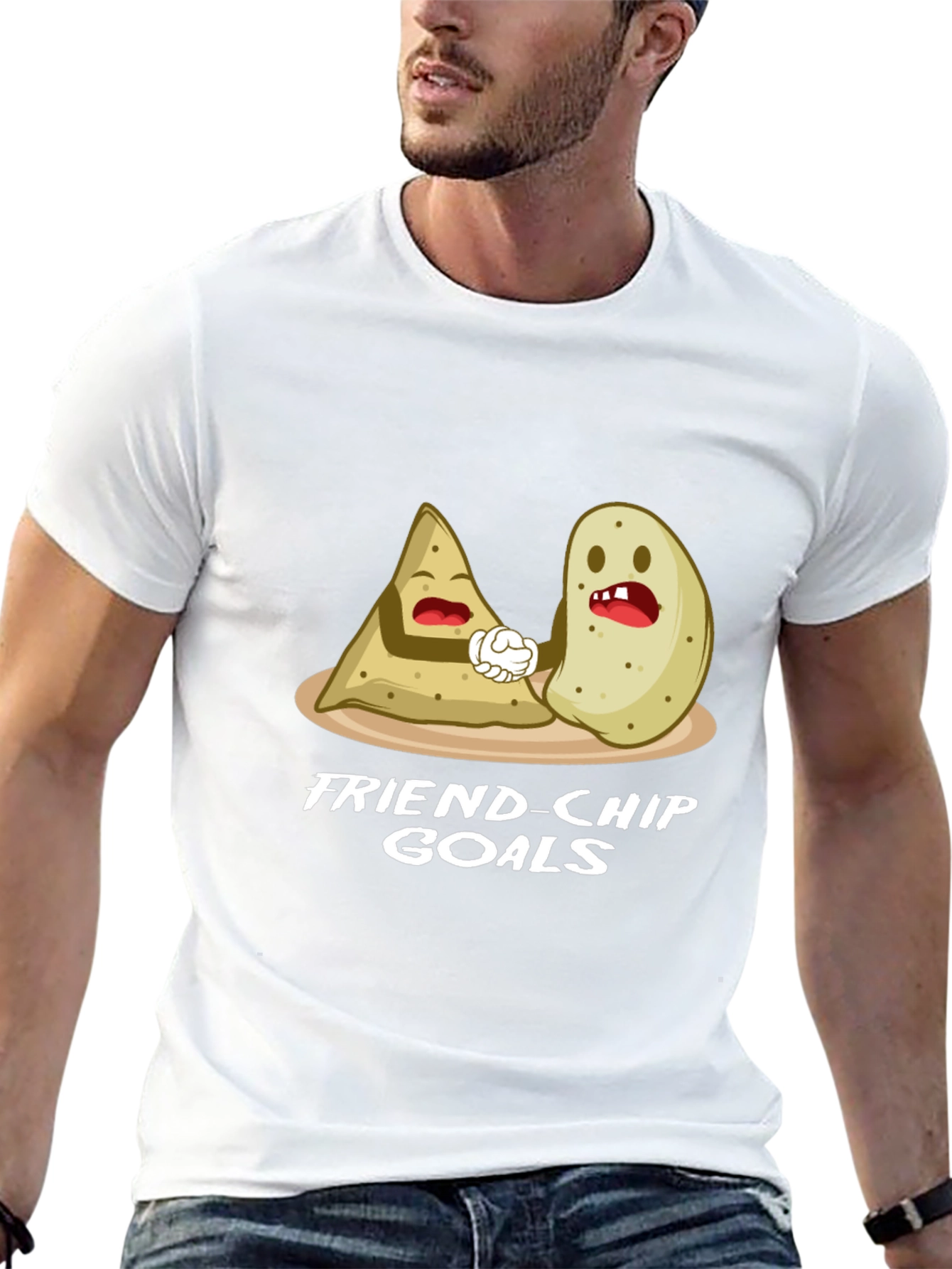 Friend-chip Goals Black Graphic Tee