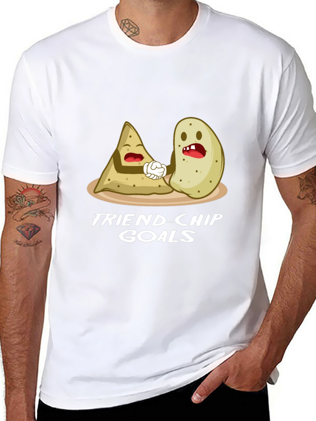 Friend-chip Goals Black Graphic Tee
