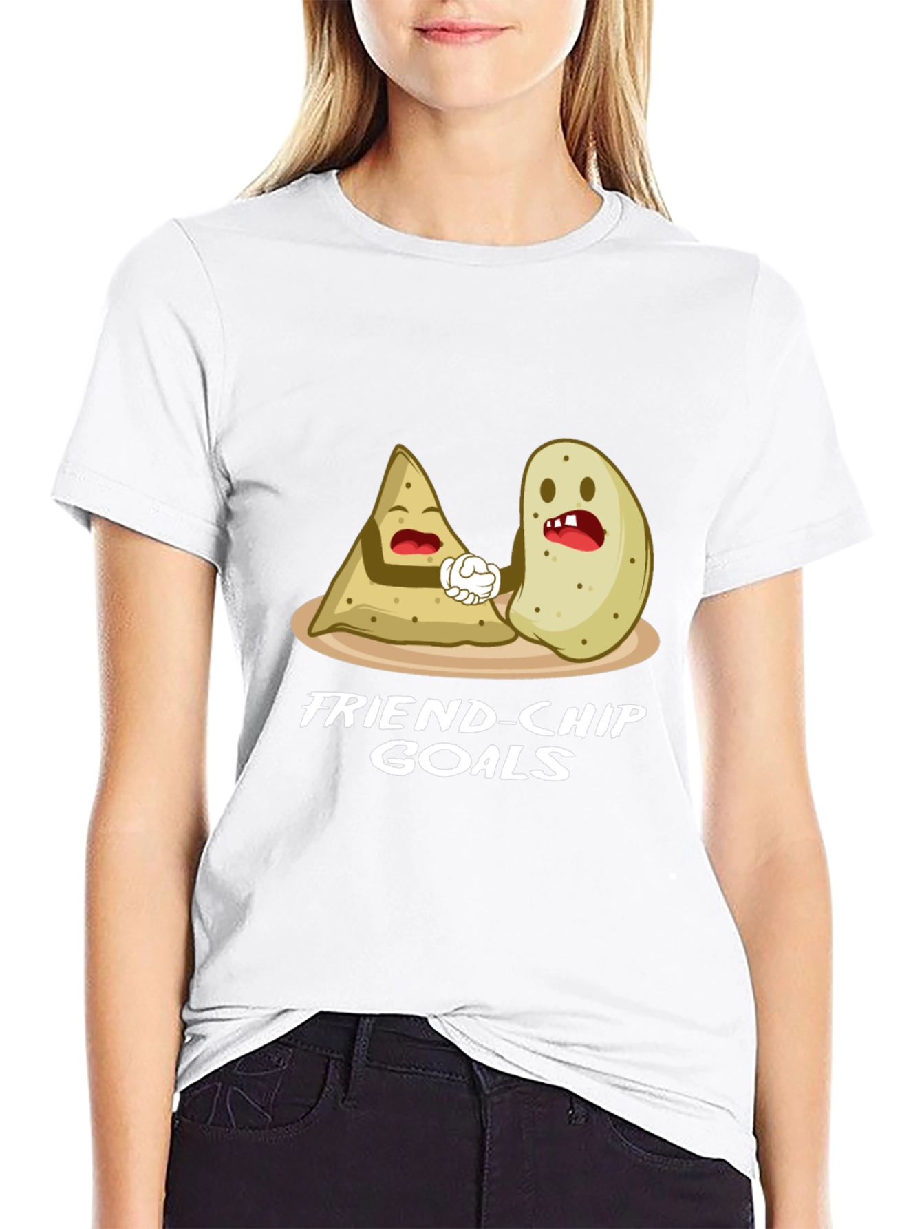 Friend-chip Goals Black Graphic Tee