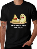 Friend-chip Goals Black Graphic Tee