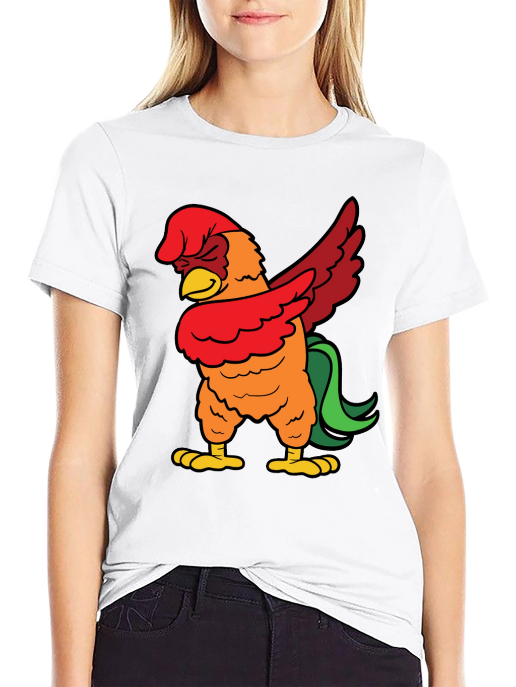 Dabbing Rooster Graphic Tee - Funny Chicken Dab T-Shirt