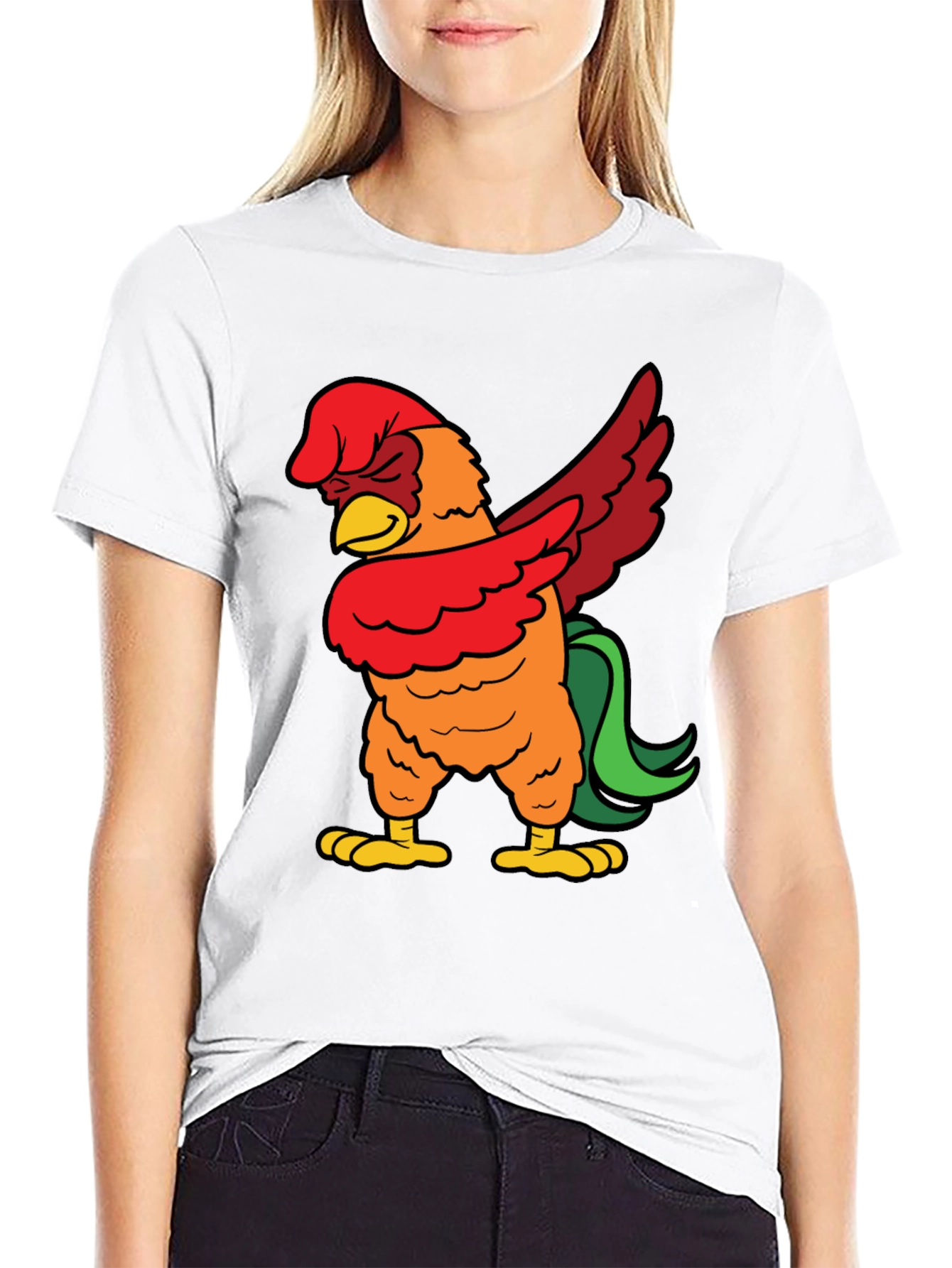Dabbing Rooster Graphic Tee - Funny Chicken Dab T-Shirt