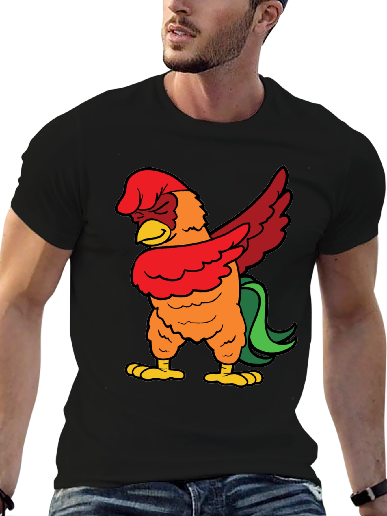 Dabbing Rooster Graphic Tee - Funny Chicken Dab T-Shirt