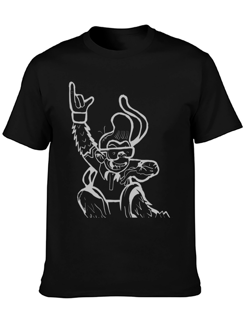 Cool Monkey Graphic Tee - Black Cotton T-Shirt