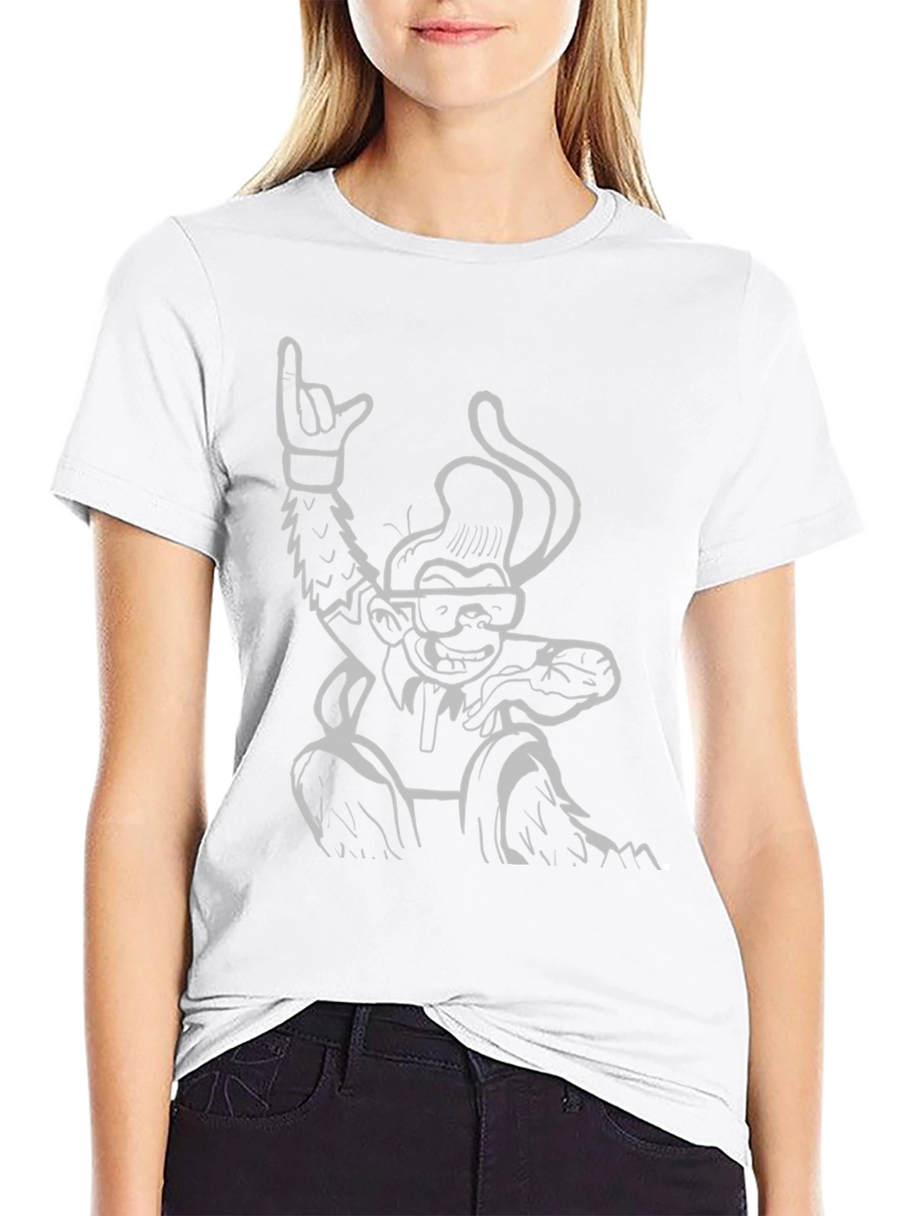 Cool Monkey Graphic Tee - Black Cotton T-Shirt