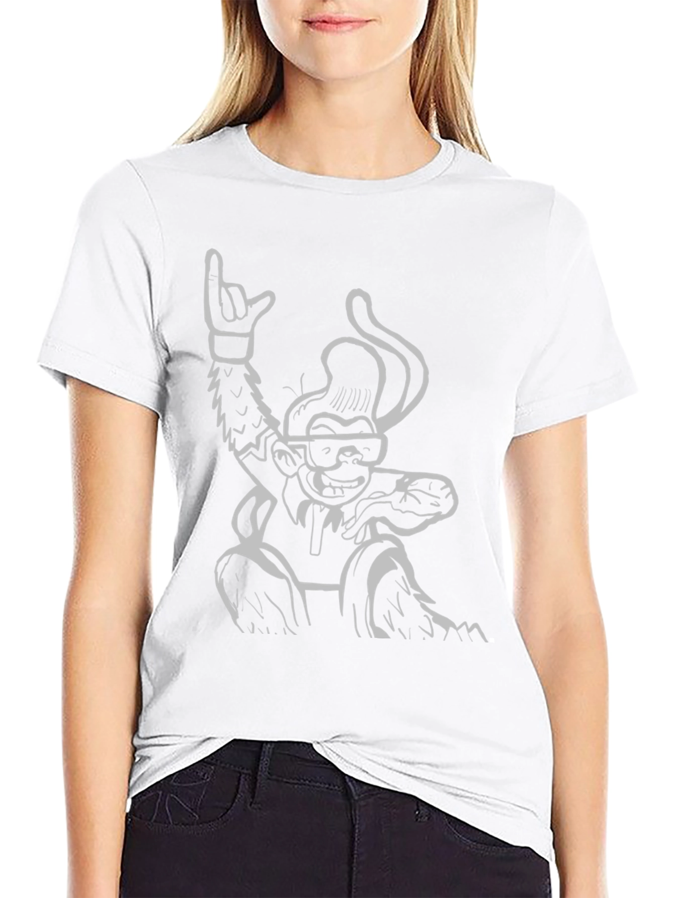 Cool Monkey Graphic Tee - Black Cotton T-Shirt