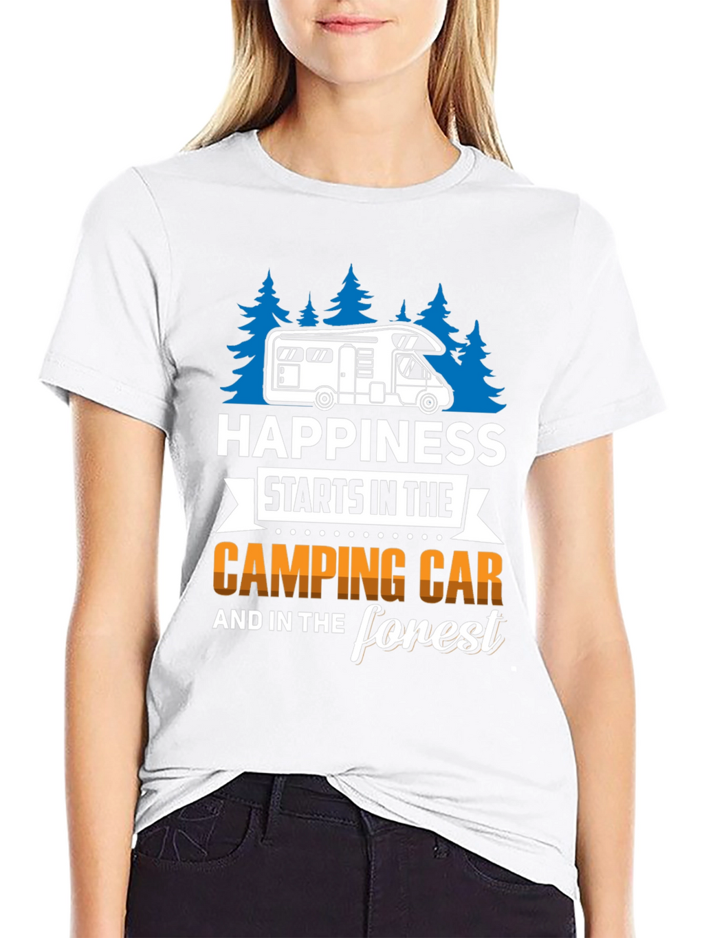 Camping Car & Forest Graphic T-Shirt