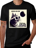 Total Solar Eclipse Cat T-Shirt - April 8 2024