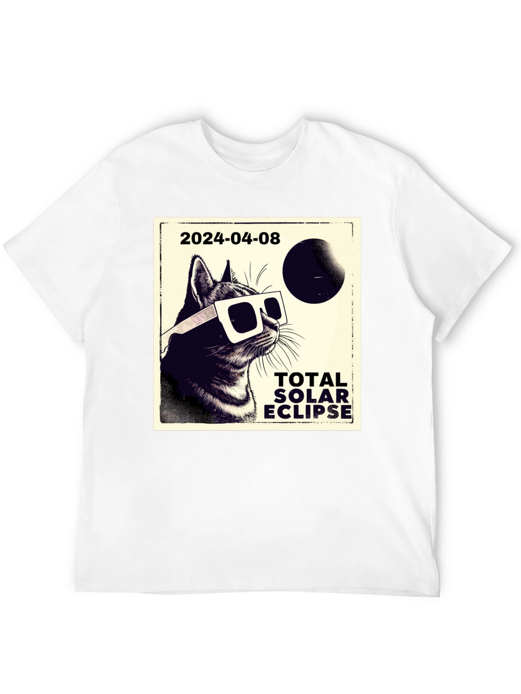 Total Solar Eclipse Cat T-Shirt - April 8 2024