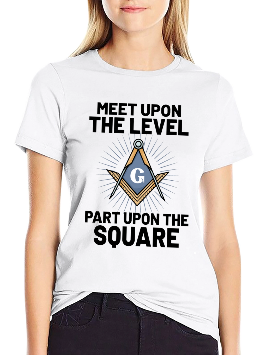 Freemason Meet Upon the Level Black T-Shirt