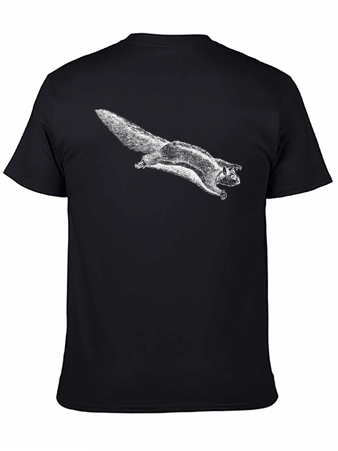 Flying Squirrel Graphic Tee - Black Cotton T-Shirt