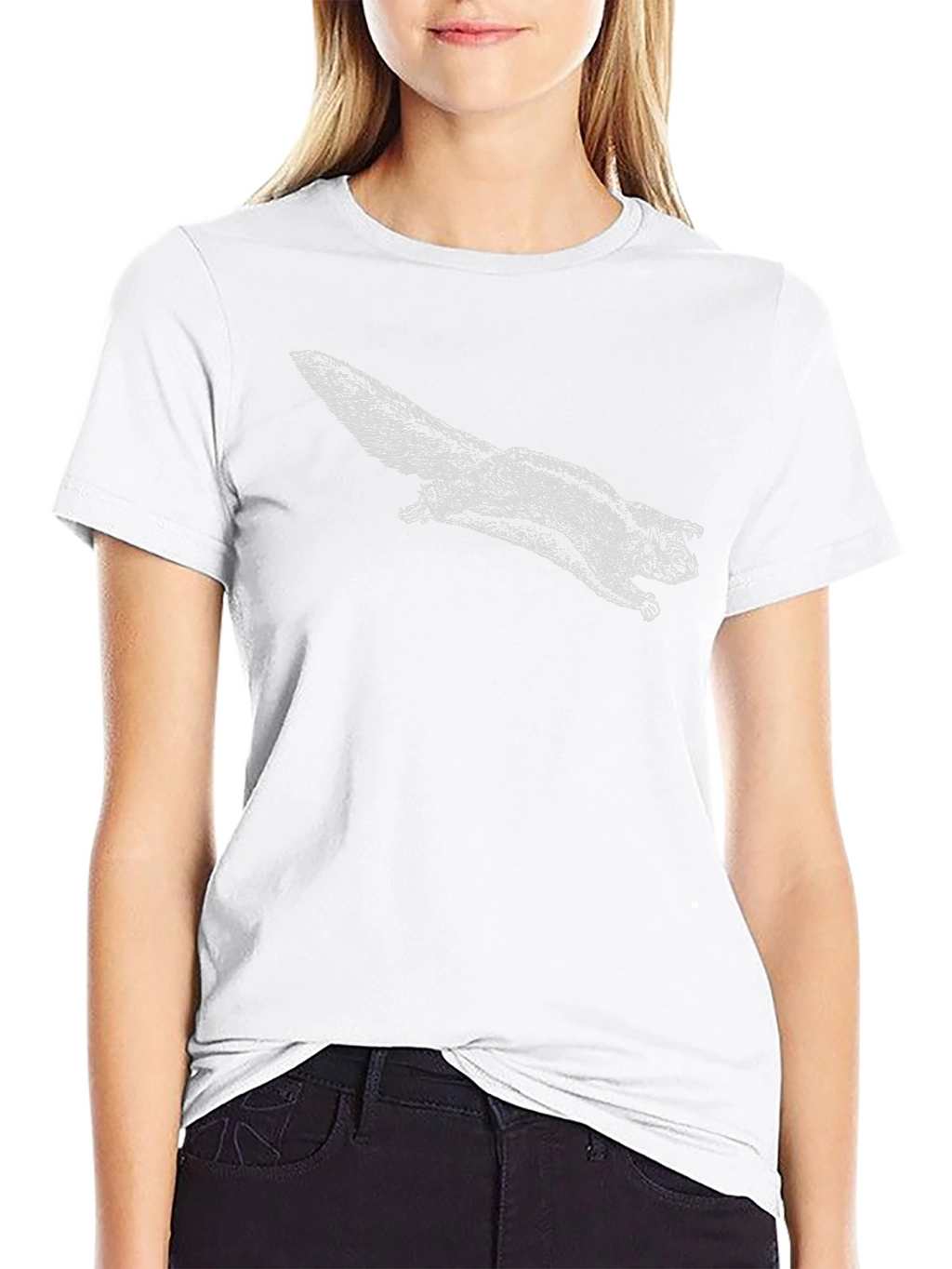 Flying Squirrel Graphic Tee - Black Cotton T-Shirt