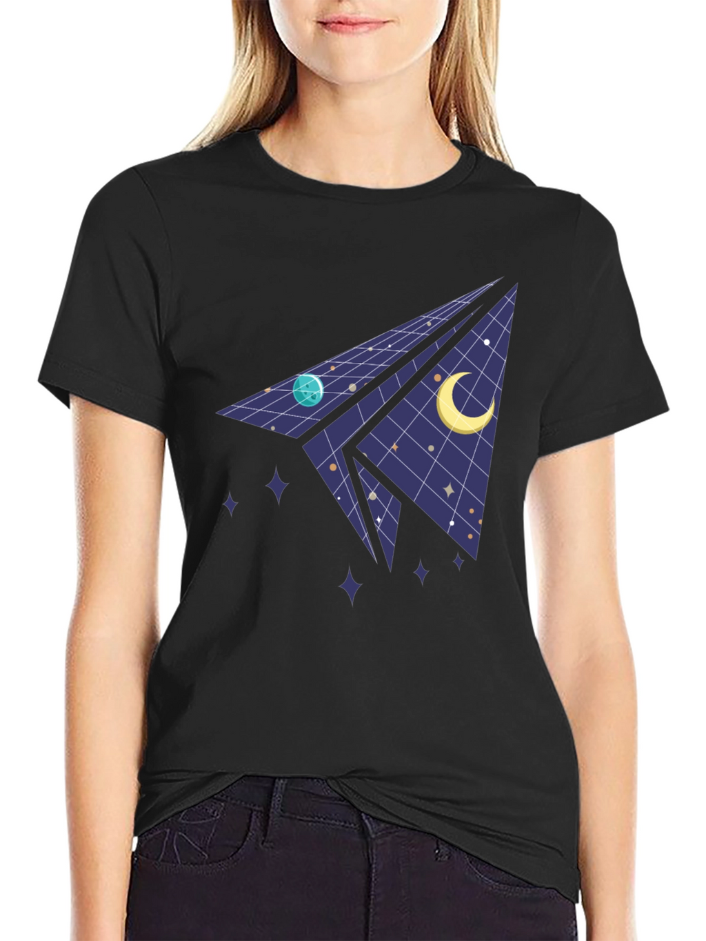 Cosmic Paper Plane Tee - Space Dreams T-Shirt