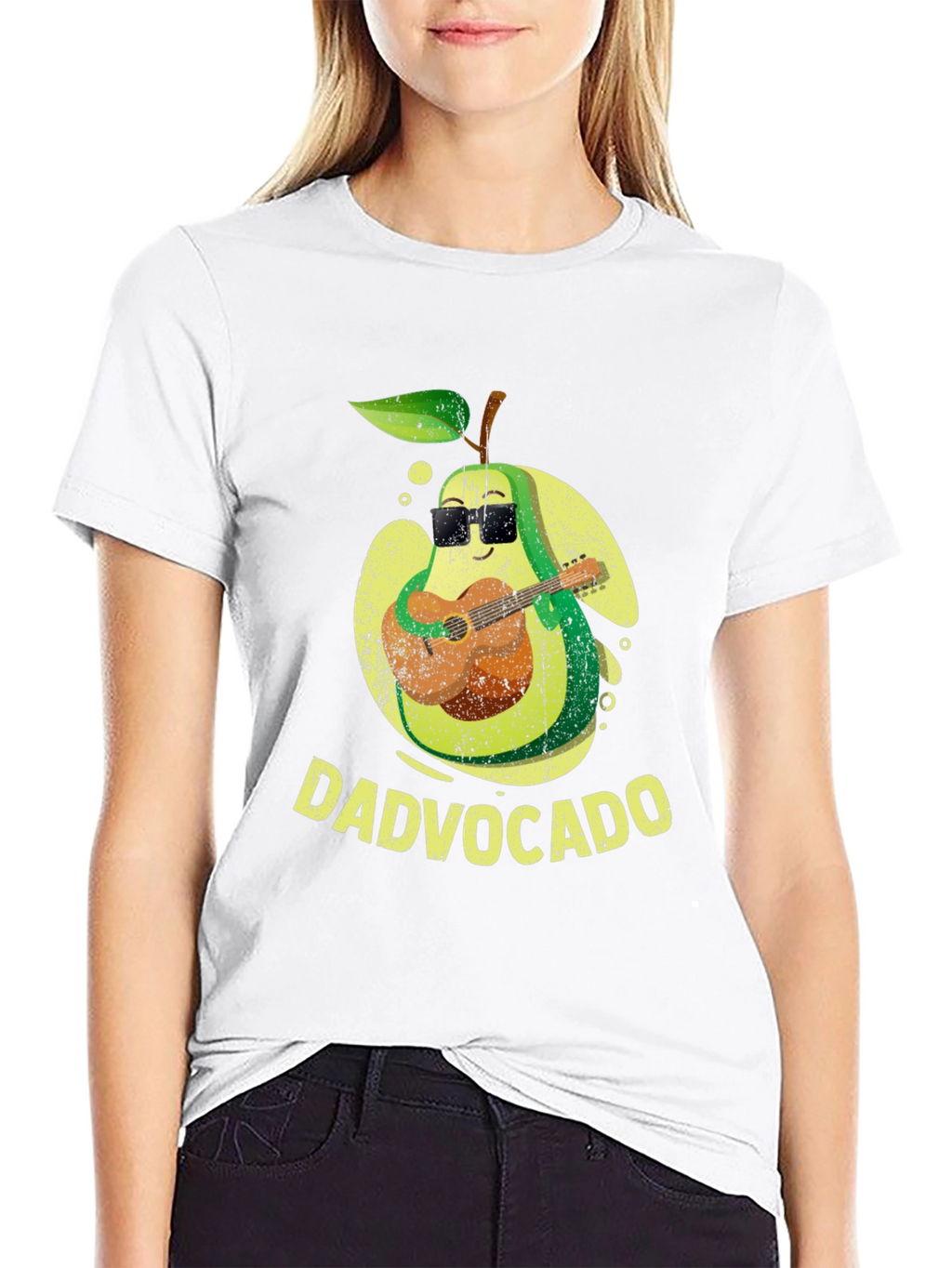 Dadvocado Avocado Guitar Player Graphic T-Shirt