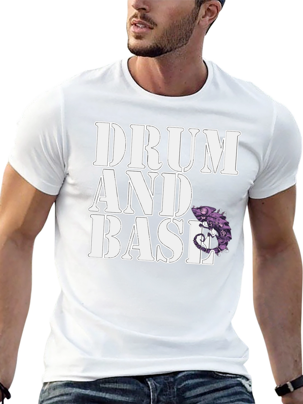 Drum and Base Chameleon Graphic T-Shirt