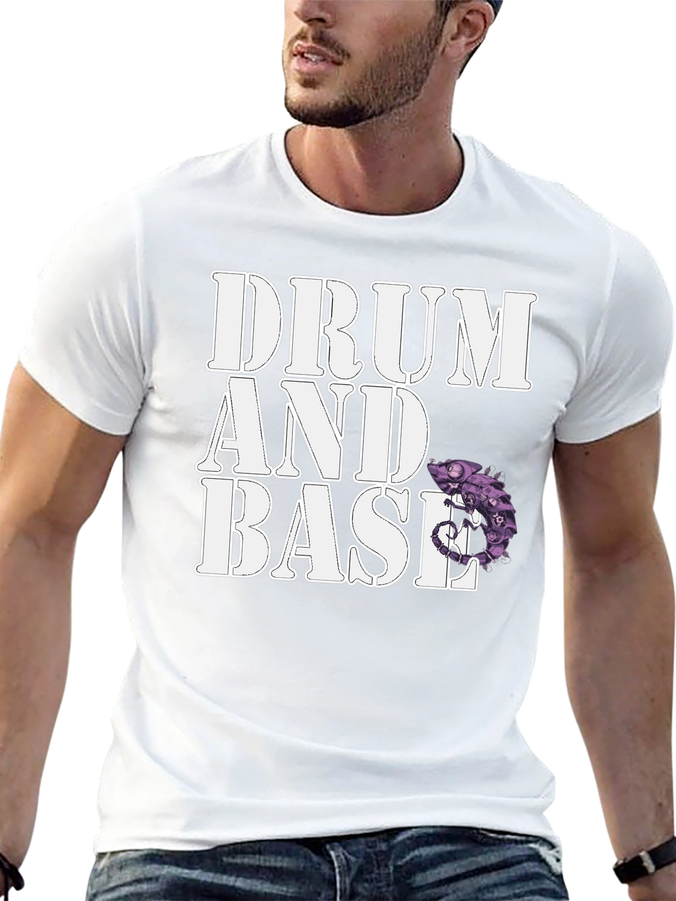 Drum and Base Chameleon Graphic T-Shirt