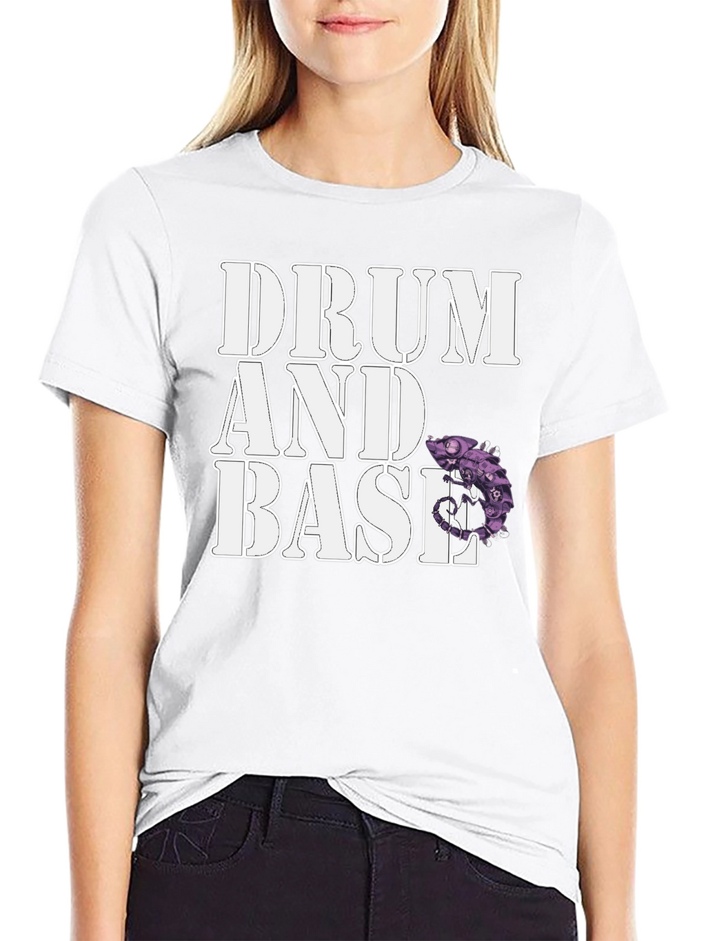 Drum and Base Chameleon Graphic T-Shirt