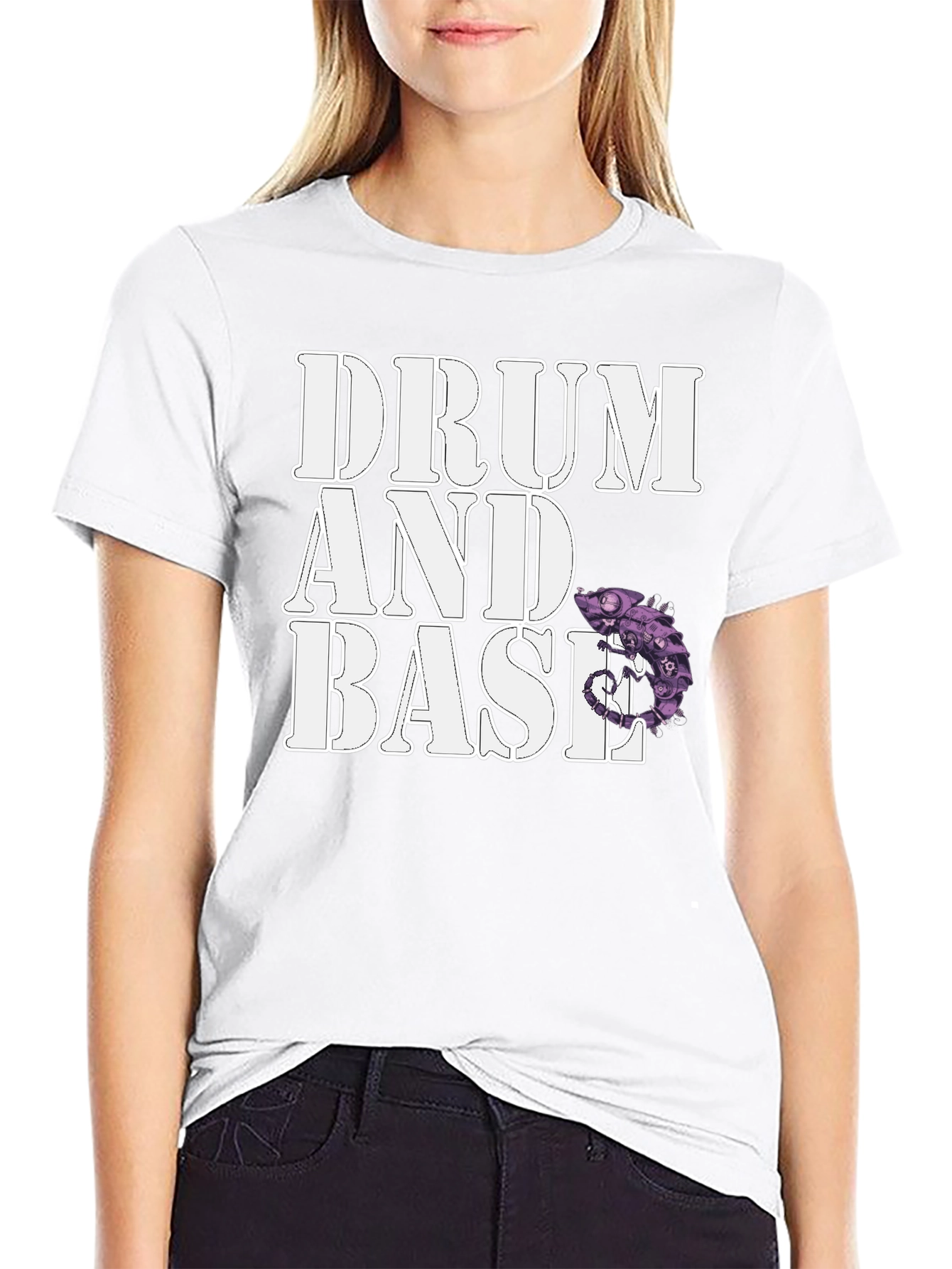 Drum and Base Chameleon Graphic T-Shirt