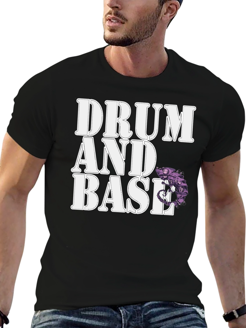 Drum and Base Chameleon Graphic T-Shirt