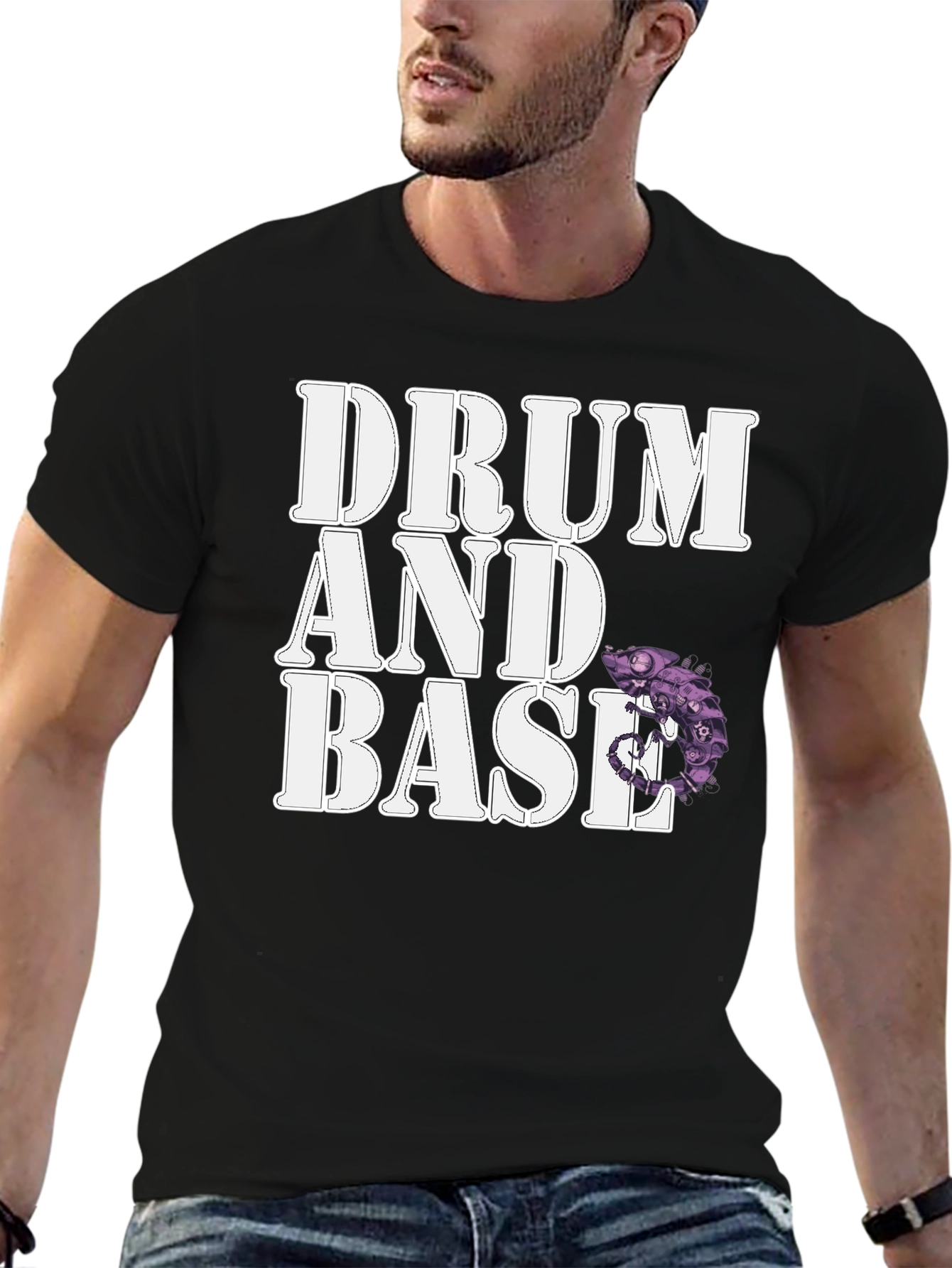 Drum and Base Chameleon Graphic T-Shirt