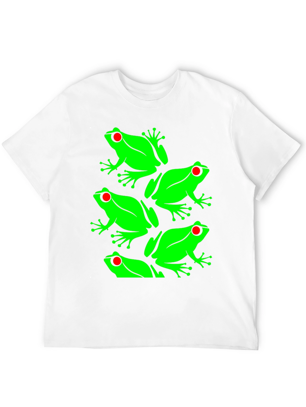 Frog Pattern Graphic Tee - Black