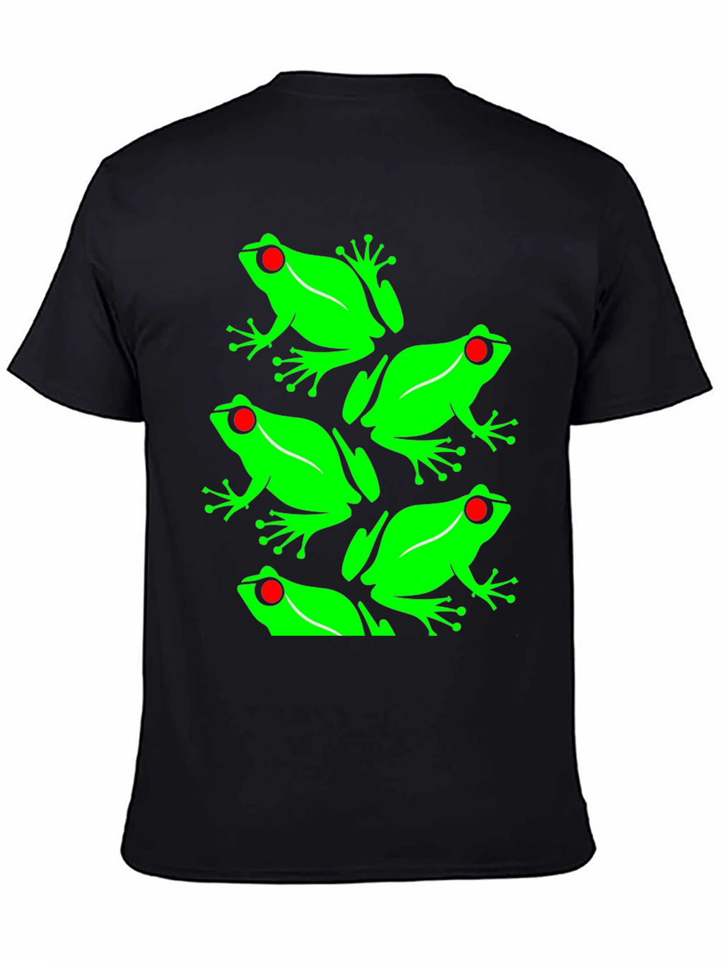 Frog Pattern Graphic Tee - Black