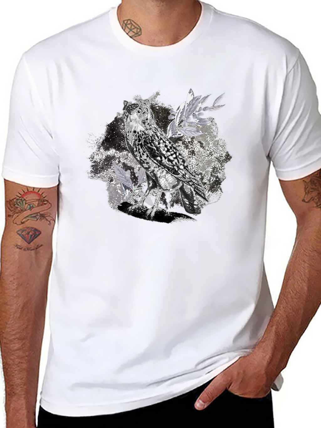 Owl Graphic Tee - Unisex Black T-Shirt
