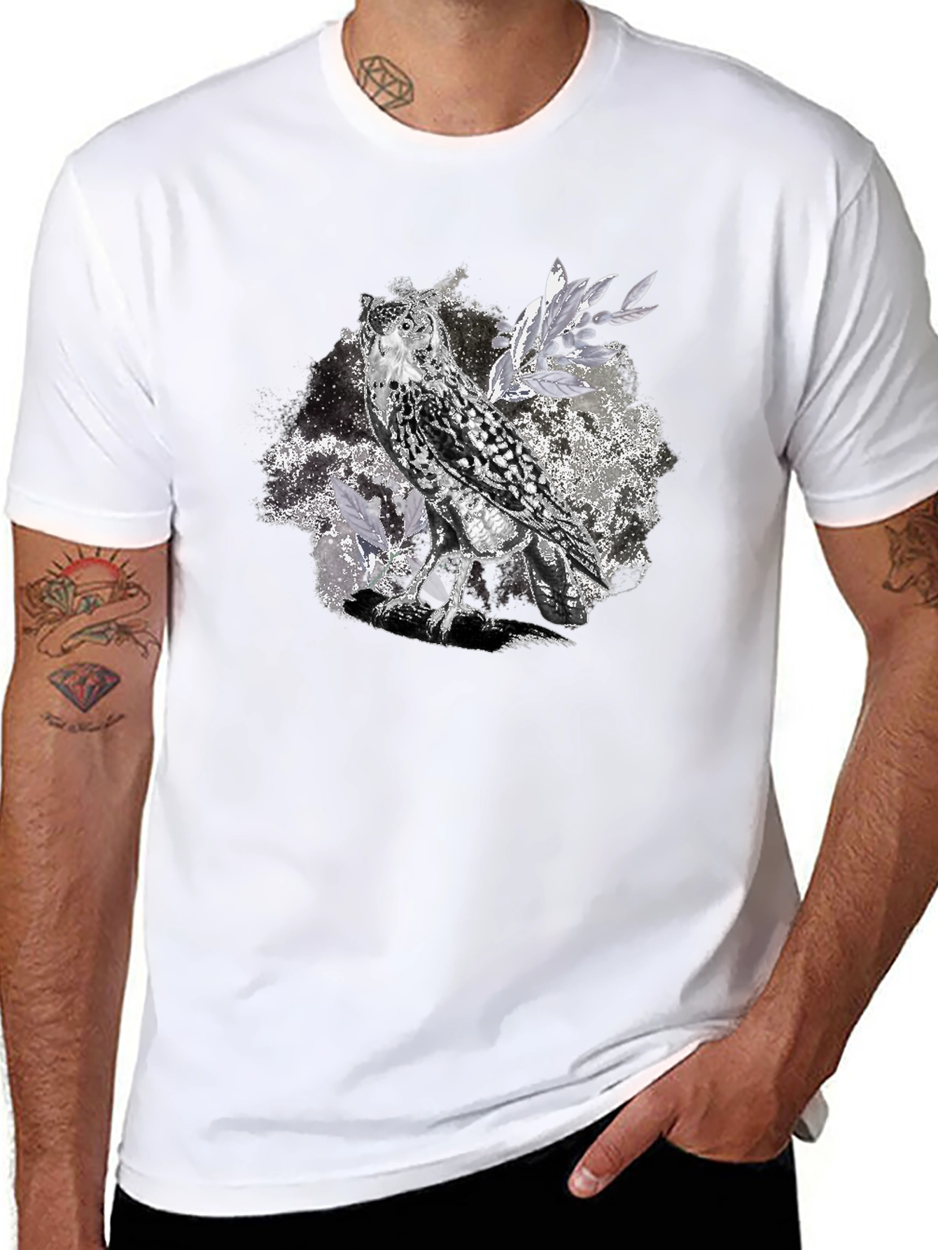 Owl Graphic Tee - Unisex Black T-Shirt