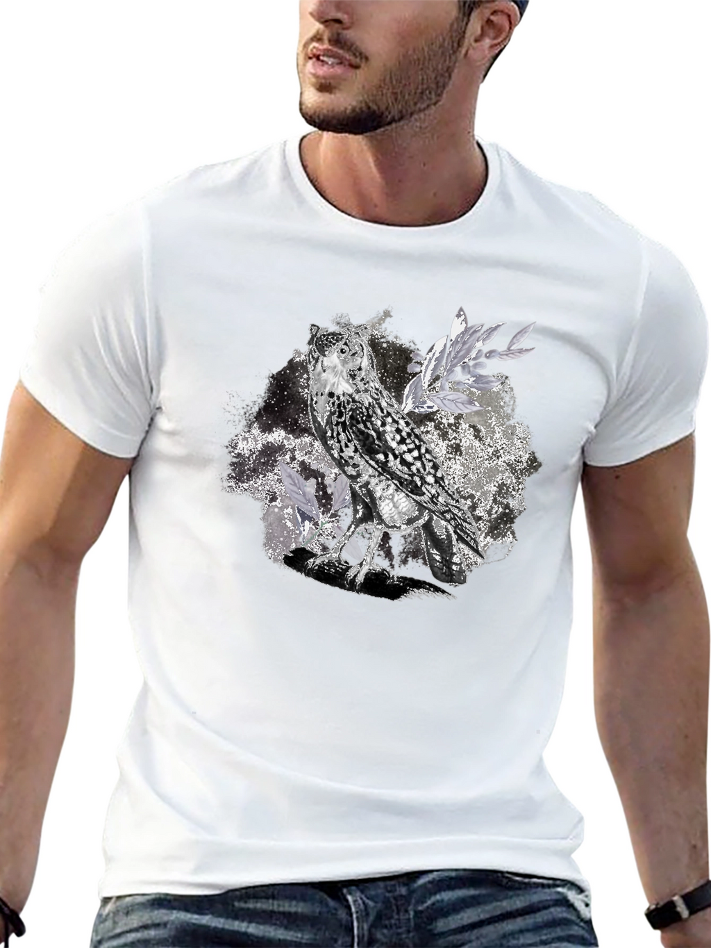Owl Graphic Tee - Unisex Black T-Shirt