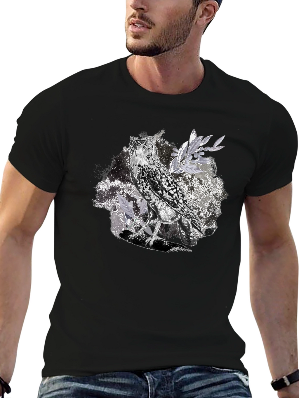 Owl Graphic Tee - Unisex Black T-Shirt