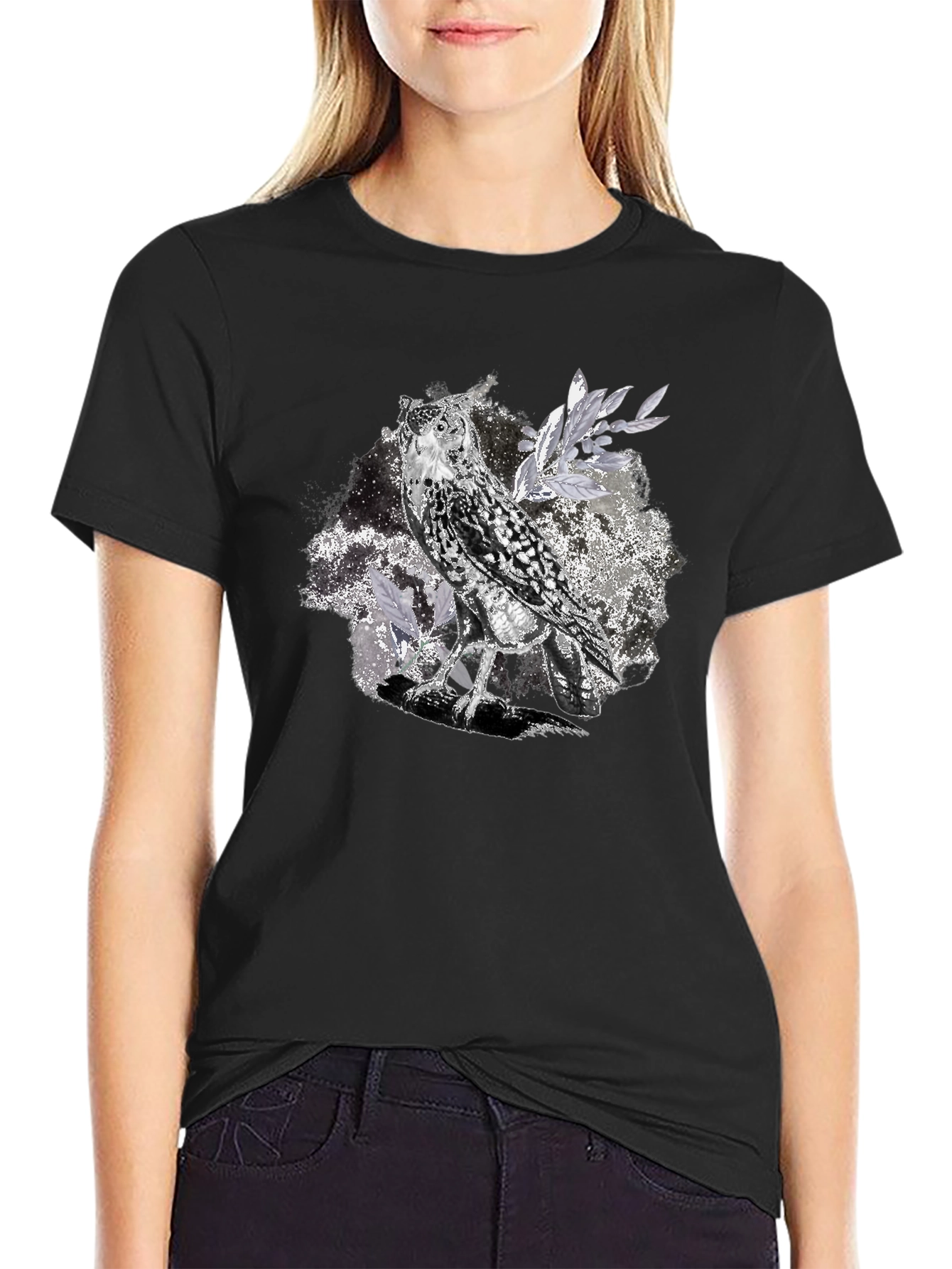 Owl Graphic Tee - Unisex Black T-Shirt