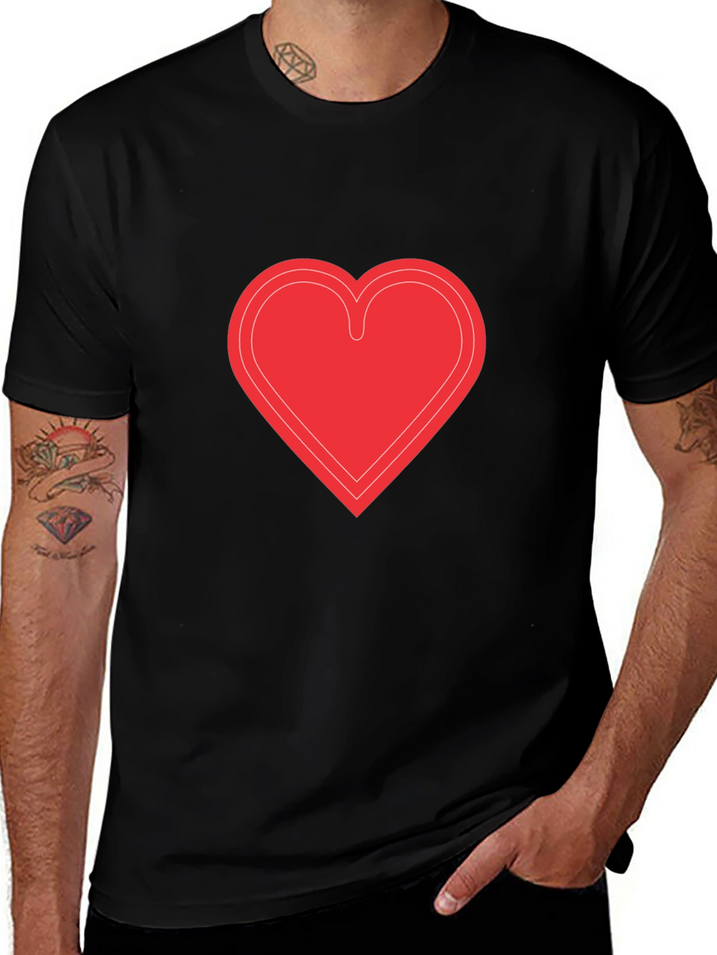 Heart Graphic Black T-Shirt - Stylish & Trendy