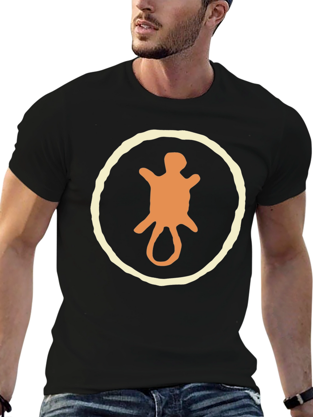 Abstract Symbol Graphic Tee - Black Cotton