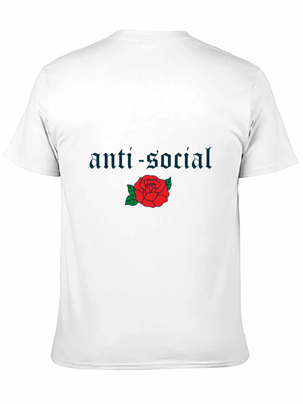 Anti-Social Rose Graphic Tee - Black Cotton Casual Shirt