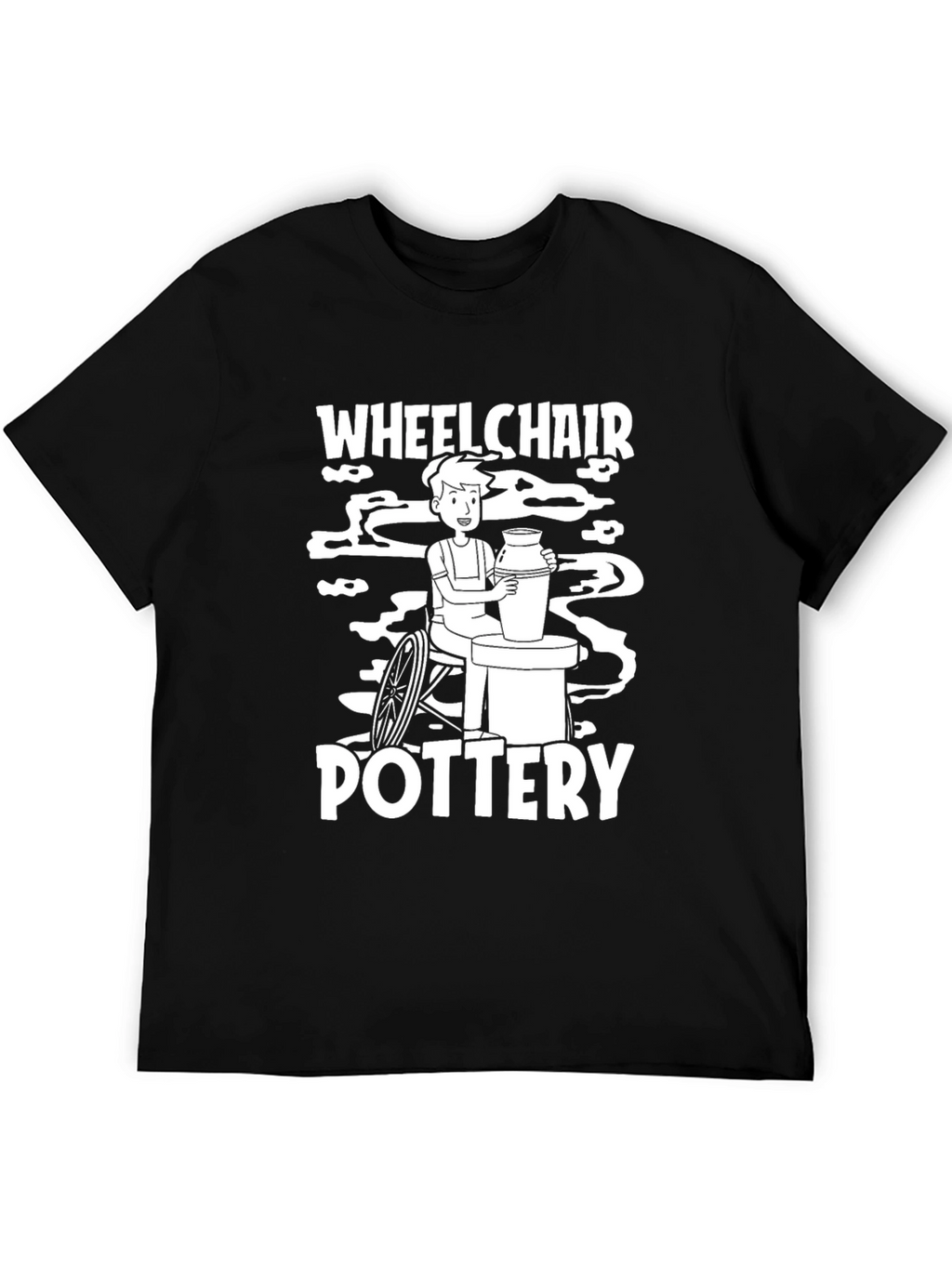 Wheelchair Pottery Black T-Shirt