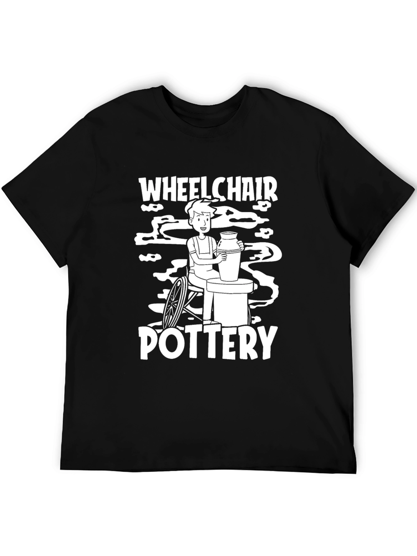 Wheelchair Pottery Black T-Shirt